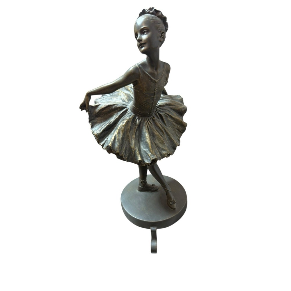 Ballerina Stocking Holder Faux‎ Bronze Elegant Christmas Mantel Dancer Ballet